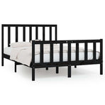 Bed Frame without Mattress Black 150x200 cm Solid Wood