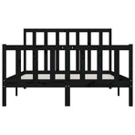 Bed Frame without Mattress Black 150x200 cm Solid Wood