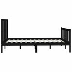 Bed Frame without Mattress Black 150x200 cm Solid Wood