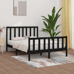 Bed Frame without Mattress Black 150x200 cm Solid Wood
