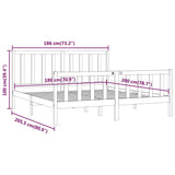 Bed Frame without Mattress Black 183x203 cm King Solid Wood - Low Angle