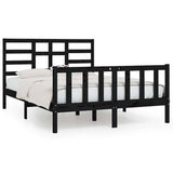 Bed Frame without Mattress Black 150x200 cm Solid Wood