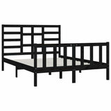 Bed Frame without Mattress Black 150x200 cm Solid Wood