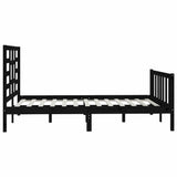 Bed Frame without Mattress Black 150x200 cm Solid Wood