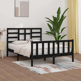 Bed Frame without Mattress Black 150x200 cm Solid Wood