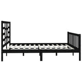 Bed Frame without Mattress Black 183x203 cm King Solid Wood - Rear View