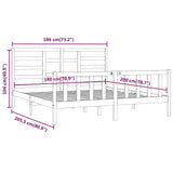 Bed Frame without Mattress Black 183x203 cm King Solid Wood - Low Angle