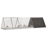 Rabbit Cage Anthracite 302.5x80.5x71 cm Galvanised Steel - Front View