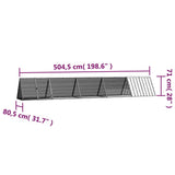 Rabbit Cage Anthracite 504.5x80.5x71 cm Galvanised Steel