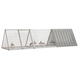 Rabbit Cage Grey 302.5x80.5x71 cm Galvanised Steel - Front View
