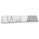 Rabbit Cage Grey 403.5x80.5x71 cm Galvanised Steel - Front View