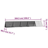 Rabbit Cage Grey 504.5x80.5x71 cm Galvanised Steel