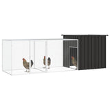 Chicken Cage Anthracite 300x91x100 cm Galvanised Steel - Front View