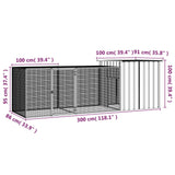 Chicken Cage Anthracite 300x91x100 cm Galvanised Steel - 45-Degree Angle