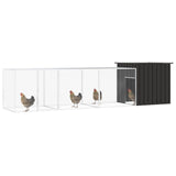 Chicken Cage Anthracite 400x91x100 cm Galvanised Steel - Front View