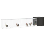 Chicken Cage Anthracite 500x91x100 cm Galvanised Steel - Front View
