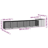 Chicken Cage Anthracite 600x91x100 cm Galvanised Steel - 45-Degree Angle