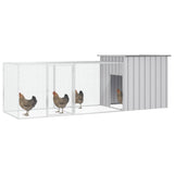 Chicken Cage Grey 300x91x100 cm Galvanised Steel - Front View