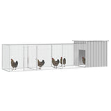 Chicken Cage Grey 400x91x100 cm Galvanised Steel - Front View