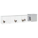 Chicken Cage Grey 500x91x100 cm Galvanised Steel - Front View