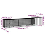 Chicken Cage Grey 500x91x100 cm Galvanised Steel - 45-Degree Angle