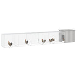 Chicken Cage Grey 600x91x100 cm Galvanised Steel - Front View