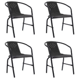 Garden Chairs 4 pcs Plastic Rattan and Steel 110 kg