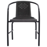 Garden Chairs 4 pcs Plastic Rattan and Steel 110 kg - Side View