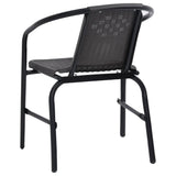 Garden Chairs 4 pcs Plastic Rattan and Steel 110 kg - 45-Degree Angle