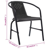 Garden Chairs 4 pcs Plastic Rattan and Steel 110 kg - Low Angle