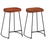 Gavin Bar Stools 2 pcs 45x40x63 cm Solid Wood Mango - Front View