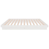Bed Frame without Mattress White Solid Wood 150x200 cm - Rear View