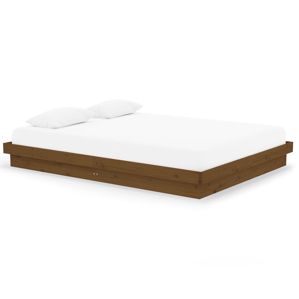Bed Frame without Mattress Honey Brown Solid Wood 150x200 cm