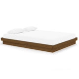 Bed Frame without Mattress Honey Brown Solid Wood 150x200 cm