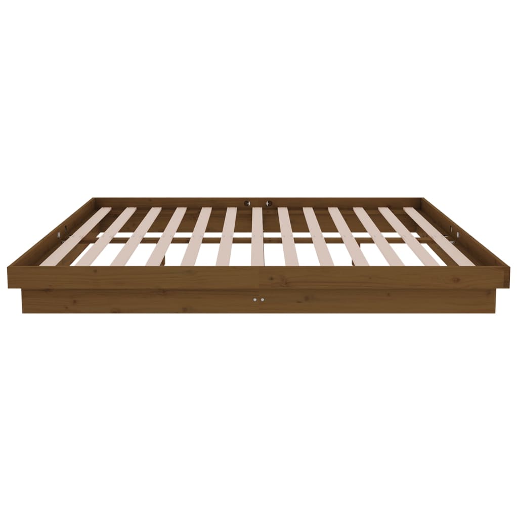 Bed Frame without Mattress Honey Brown Solid Wood 150x200 cm