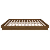 Bed Frame without Mattress Honey Brown Solid Wood 150x200 cm