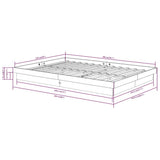 Bed Frame without Mattress Honey Brown Solid Wood 150x200 cm