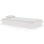 Bed Frame without Mattress White Solid Wood 90x190 cm