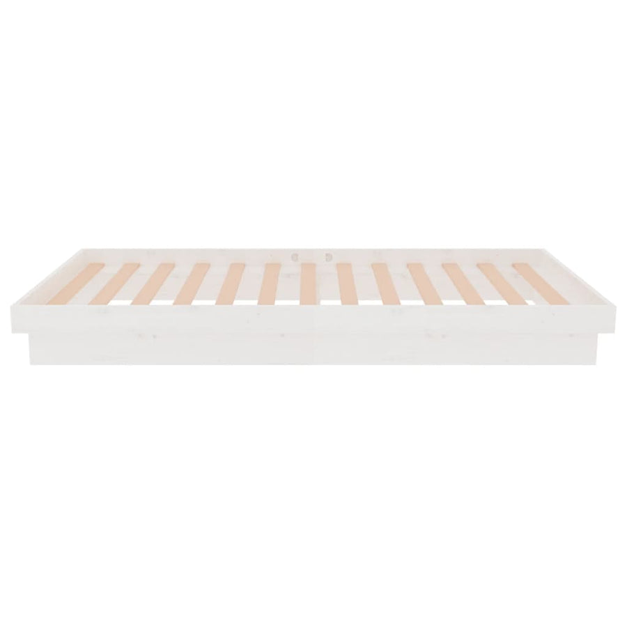 Bed Frame without Mattress White Solid Wood 90x190 cm