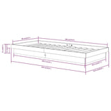 Bed Frame without Mattress White Solid Wood 90x190 cm - Extra Image