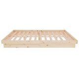 Bed Frame without Mattress Solid Wood 135x190 cm - Rear View