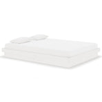 Bed Frame without Mattress White Solid Wood 135x190 cm