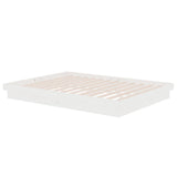Bed Frame without Mattress White Solid Wood 135x190 cm