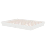 Bed Frame without Mattress White Solid Wood 135x190 cm