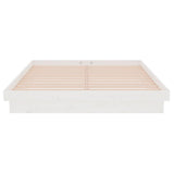 Bed Frame without Mattress White Solid Wood 135x190 cm