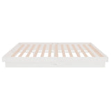 Bed Frame without Mattress White Solid Wood 135x190 cm - Rear View