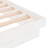 Bed Frame without Mattress White Solid Wood 135x190 cm