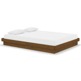 Bed Frame without Mattress Honey Brown Solid Wood 135x190 cm