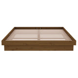 Bed Frame without Mattress Honey Brown Solid Wood 135x190 cm