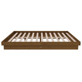 Bed Frame without Mattress Honey Brown Solid Wood 135x190 cm - Rear View
